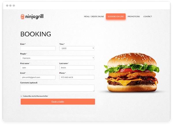 Table Booking System for Restaurant Websites