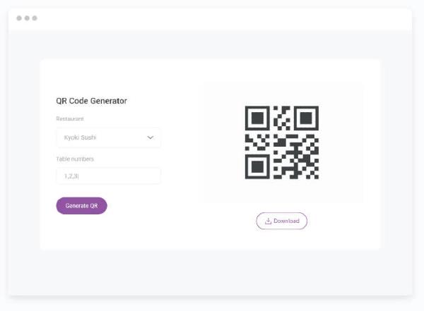 Restaurant Table Ordering QR Code Generator